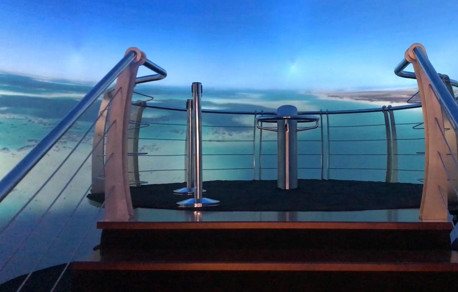 A projected residence balcony view over the sea